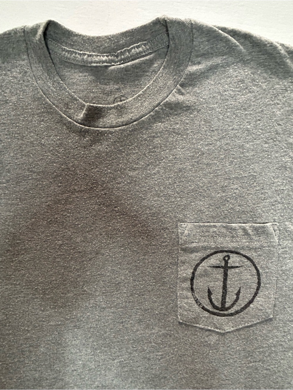 Captain Fin Mens Gray Pocket T Shirt Anchor Logo Surf Skate Tees - Picture 3 of 5